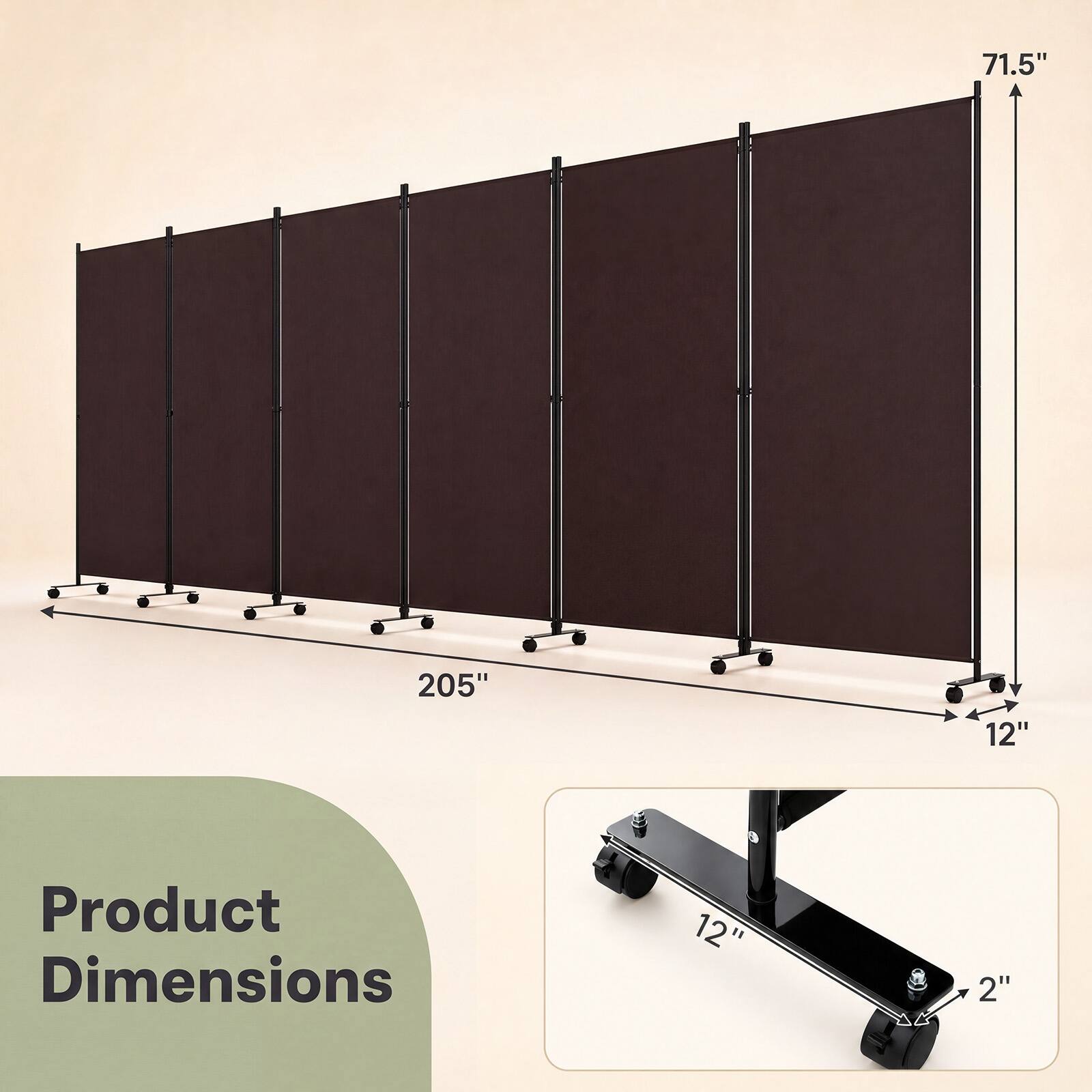 71.5"  
205"  
12"  
Product Dimensions  
12"  
2"