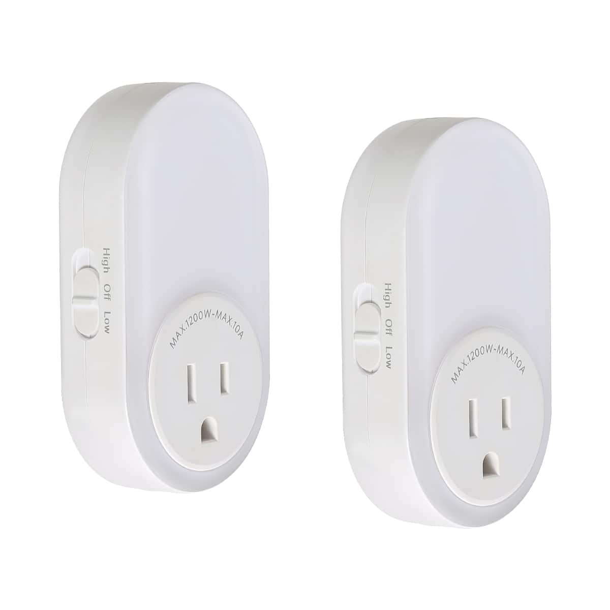 Dawnrise - Dusk to Dawn Plug in LED Night Light with Socket, 2 Color Temperatures and 2 Brightness Levels​ (2-Pack)