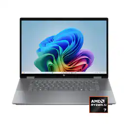 HP - OmniBook X Flip 2-in-1 16" 2K Touchscreen Laptop,Ryzen AI 7 350,24GB RAM,1TB SSD,Backlit,Copilot,Win 11 - Silver