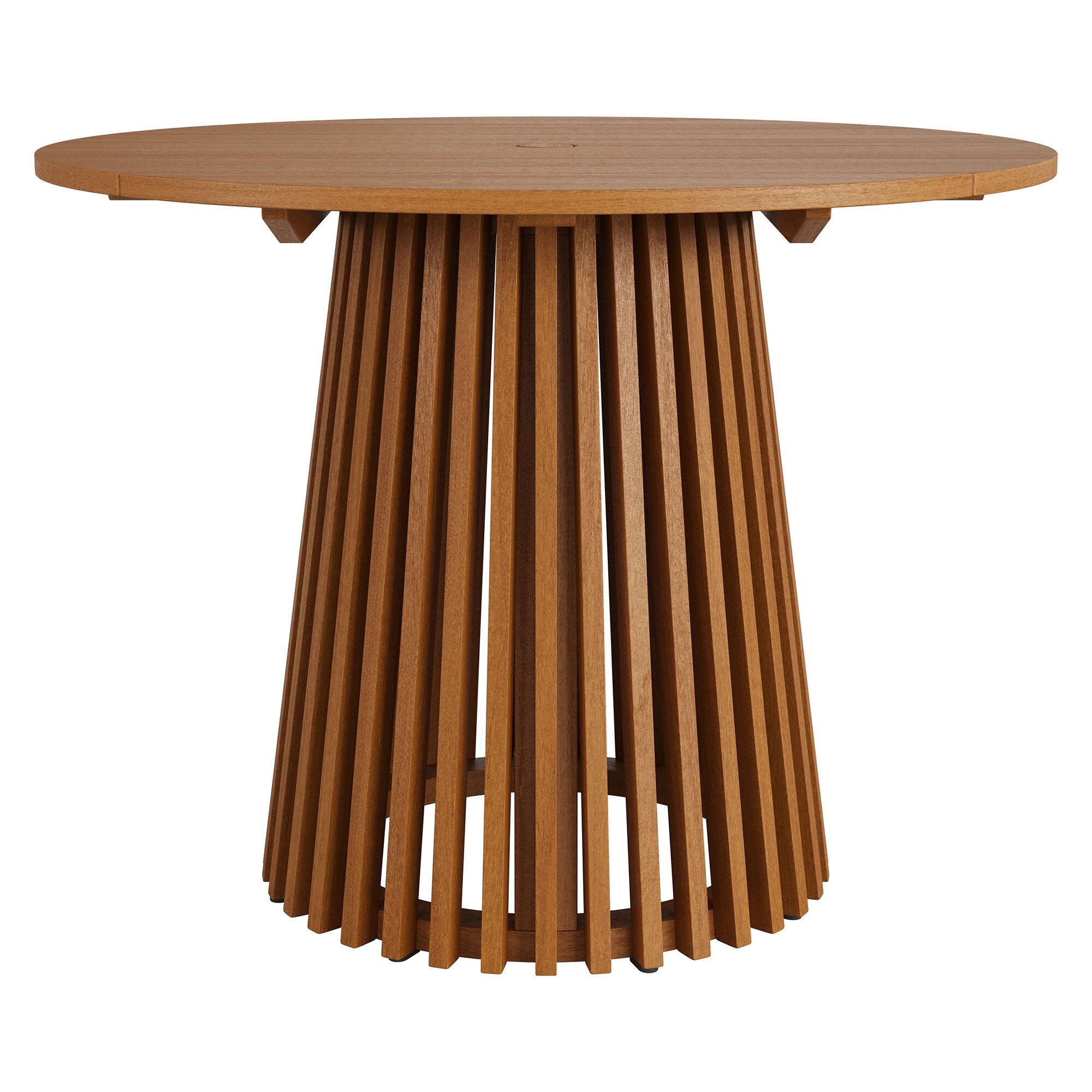 Alt View 2. Modway - Lane 39 Inch Round Outdoor Teak Wood Dining Table by Modway - Natural.