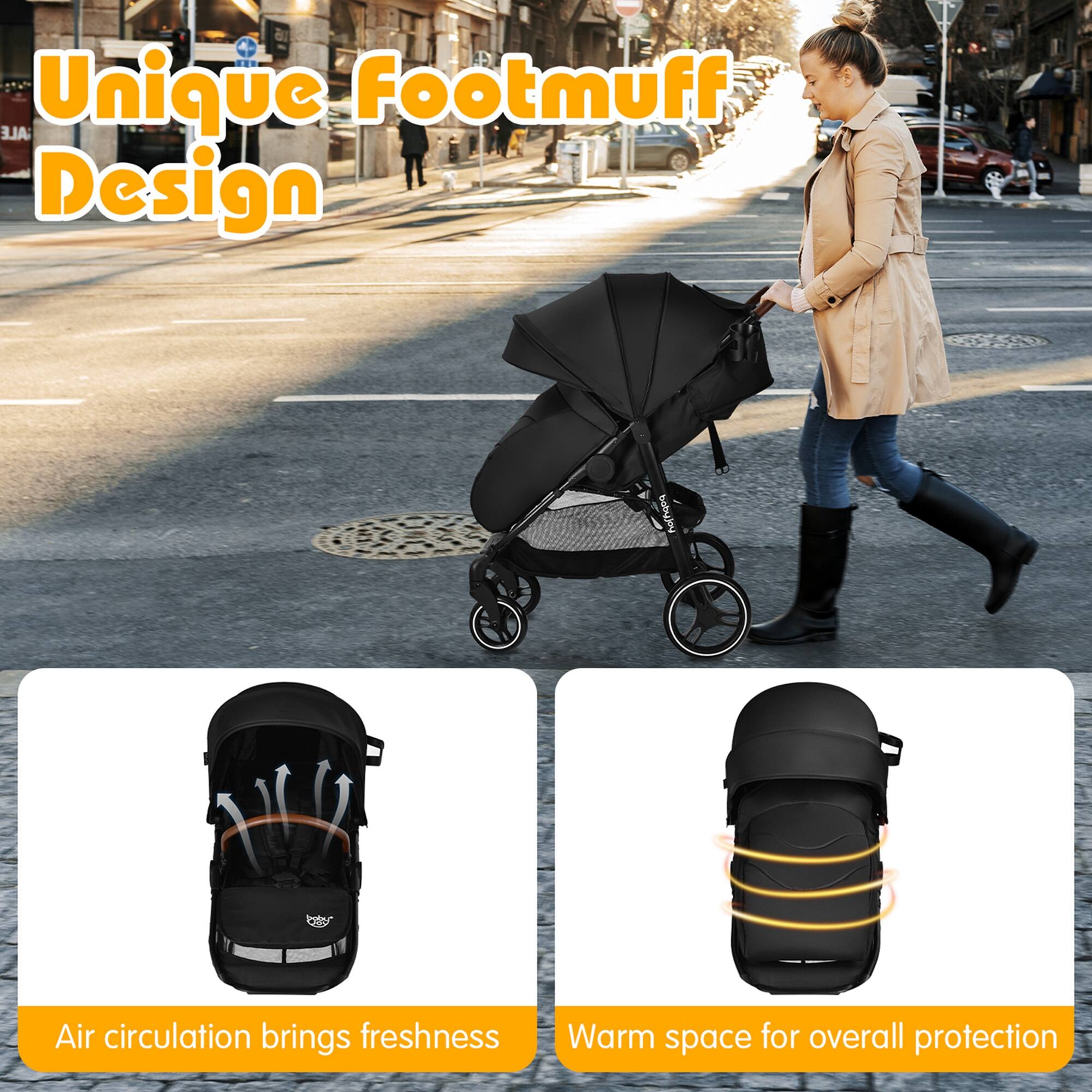 Unique Footmuff Design, Air circulation brings freshness, Warm space for overall protection