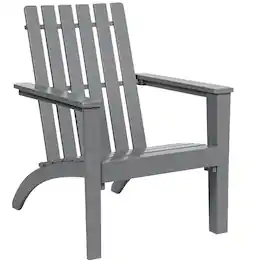 Costway - Patio Adirondack Chair Acacia Wood Lounge Armrest Garden Deck - Gray