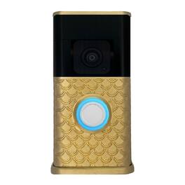 Michael Healy - Scales Video Doorbell Cover (Ring 3, 3 Plus, 4, Battery Plus and Battery Pro) - Satin Brass
