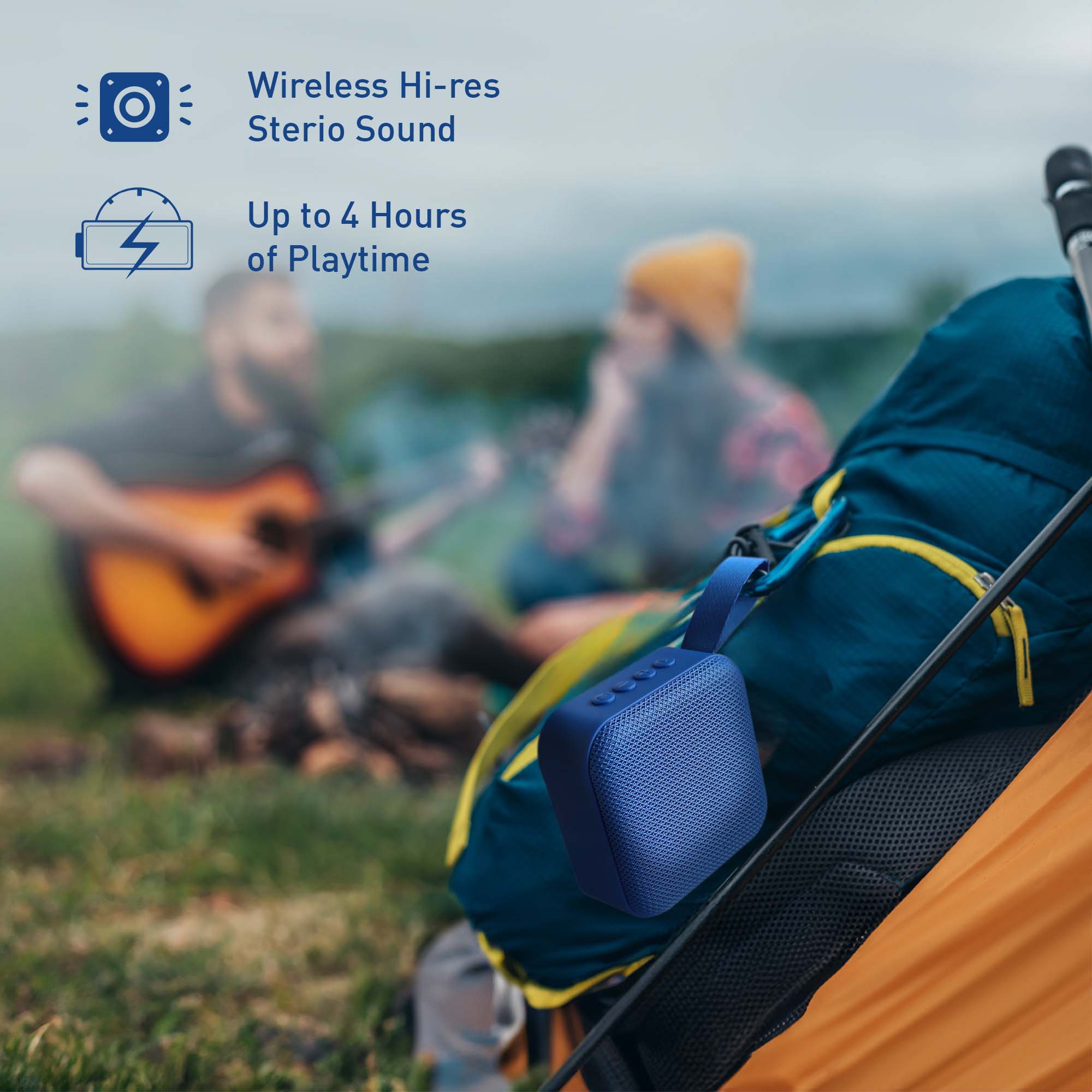 Wireless Hi-res Stereo Sound  
Up to 4 Hours of Playtime