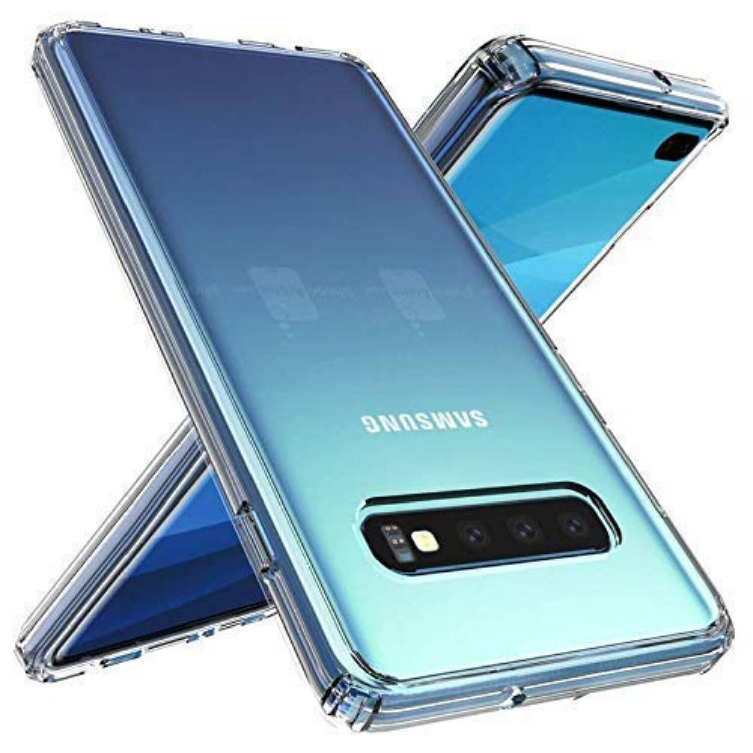 Angle. Stock Preferred - Clear Slim Shockproof Case Cover for Samsung Galaxy S10 - Clear.