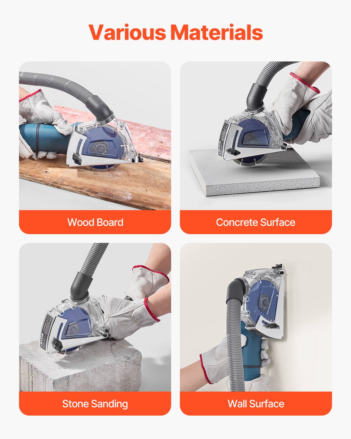 Various Materials

- Wood Board
- Concrete Surface
- Stone Sanding
- Wall Surface