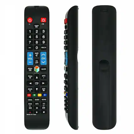 TV SOURCE STB
1 2 3 4 5 6 7 8 9 0
PRE-CH
VOL + VOL -
MUTE
CH LIST CH
GUIDE
TOOLS INFO
RETURN EXIT
A B C D
E-MANUAL SEARCH
KEYPAD
PSIZE MTS CC
BN59-01178W