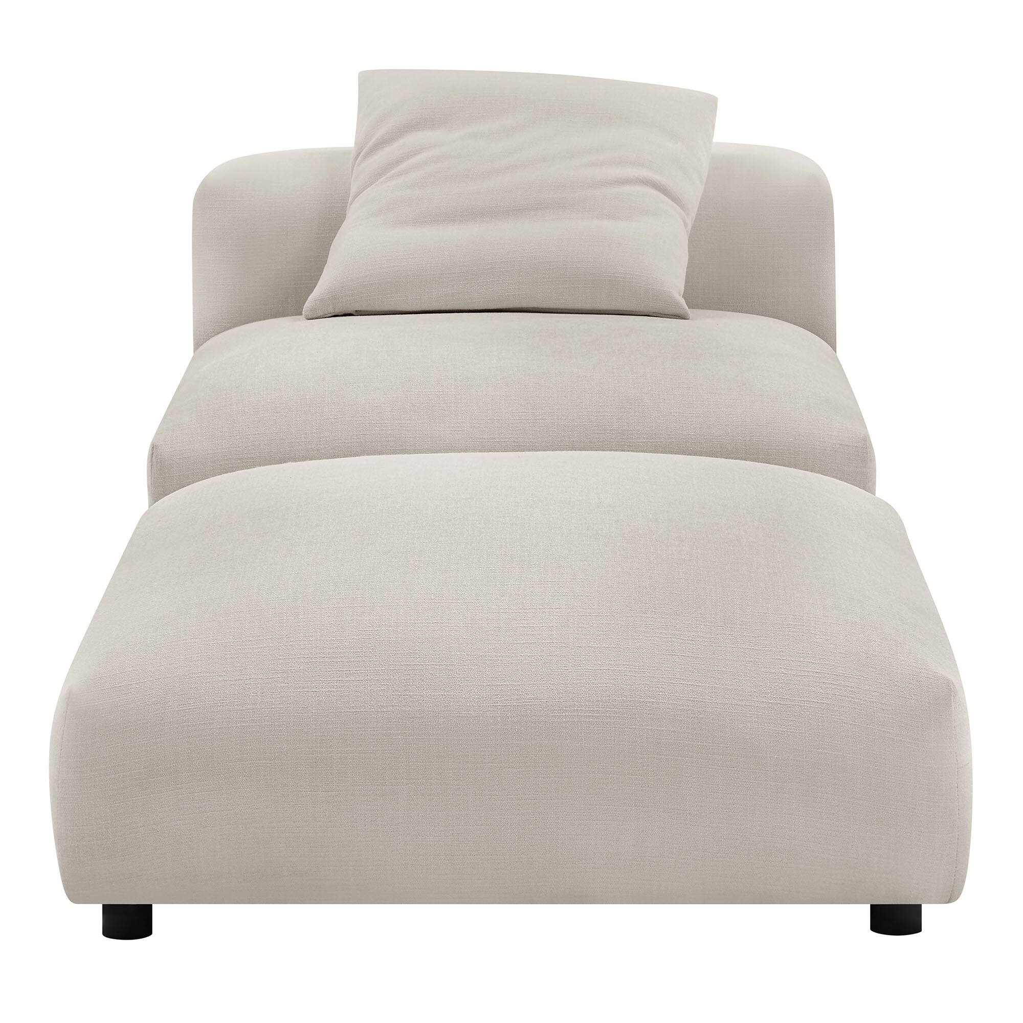 Alt View 5. Modway - Solace Modular Upholstered Fabric Armless Chair and Ottoman Set by Modway - Salt.