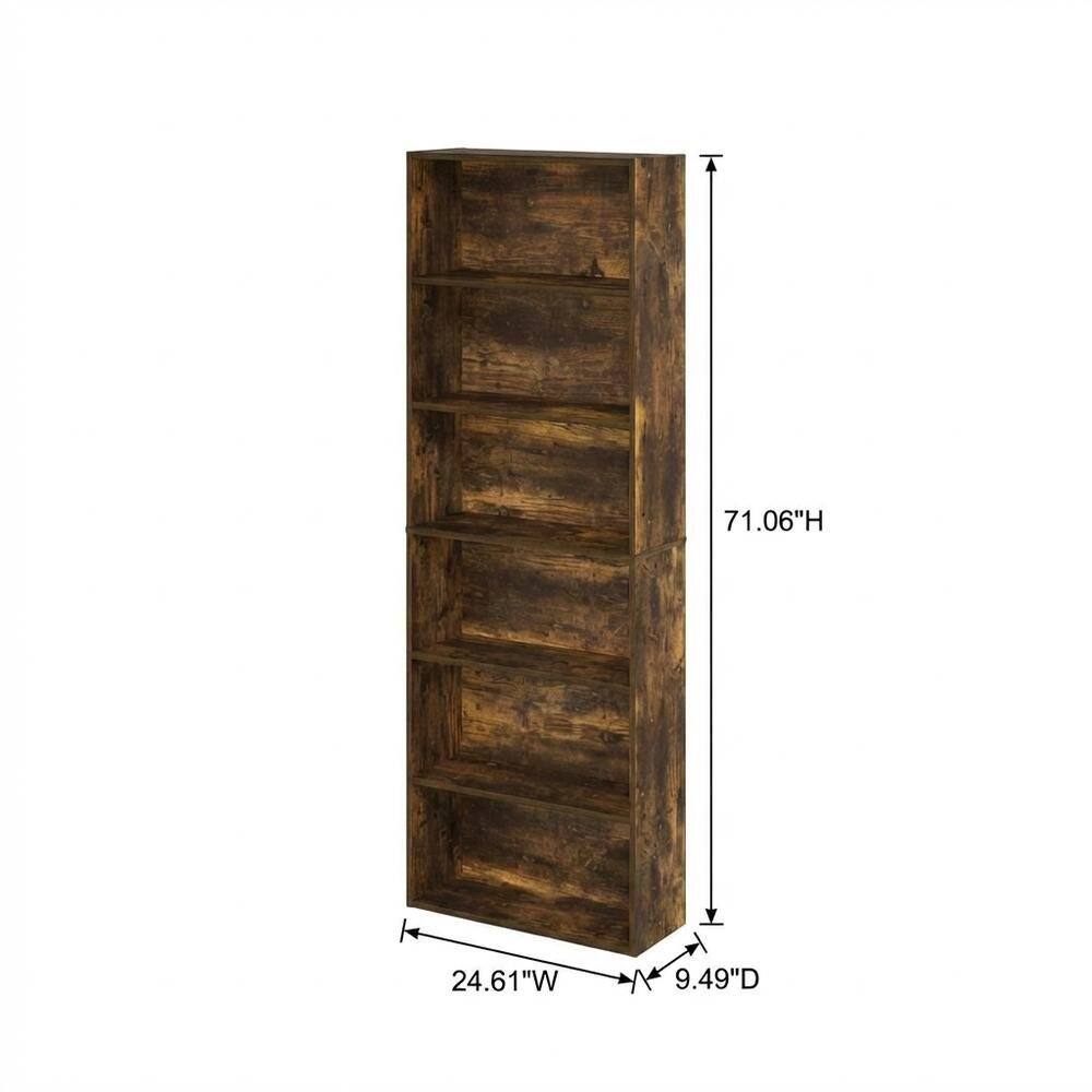 FurniFact - Wood Bookcase in Brown with Spacious Shelving for Organization - Amber Pine price history on PriceWatchPro