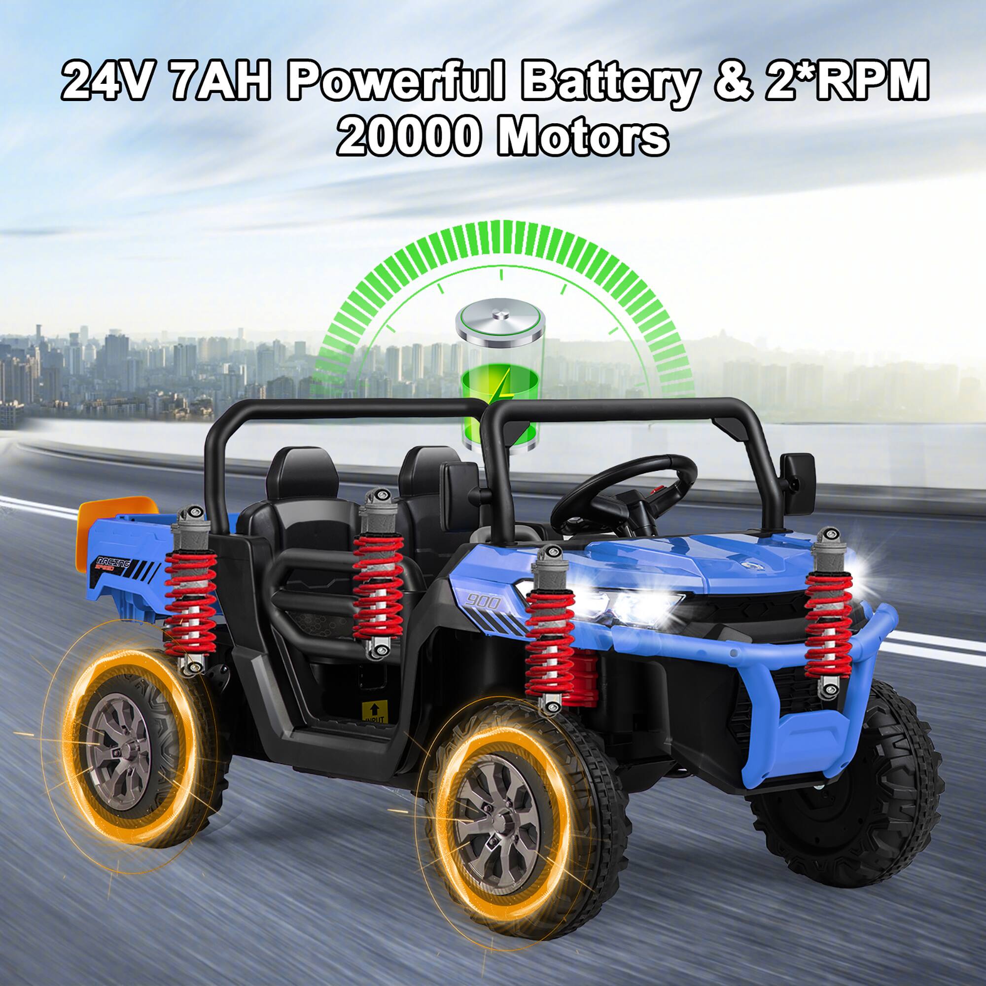 24V 7AH Powerful Battery & 2*RPM 20000 Motors