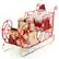 Front. Costway - Red Santa Sleigh with Large Cargo Area for Gifts Metal Christmas Holiday Decor - Red/Golden.