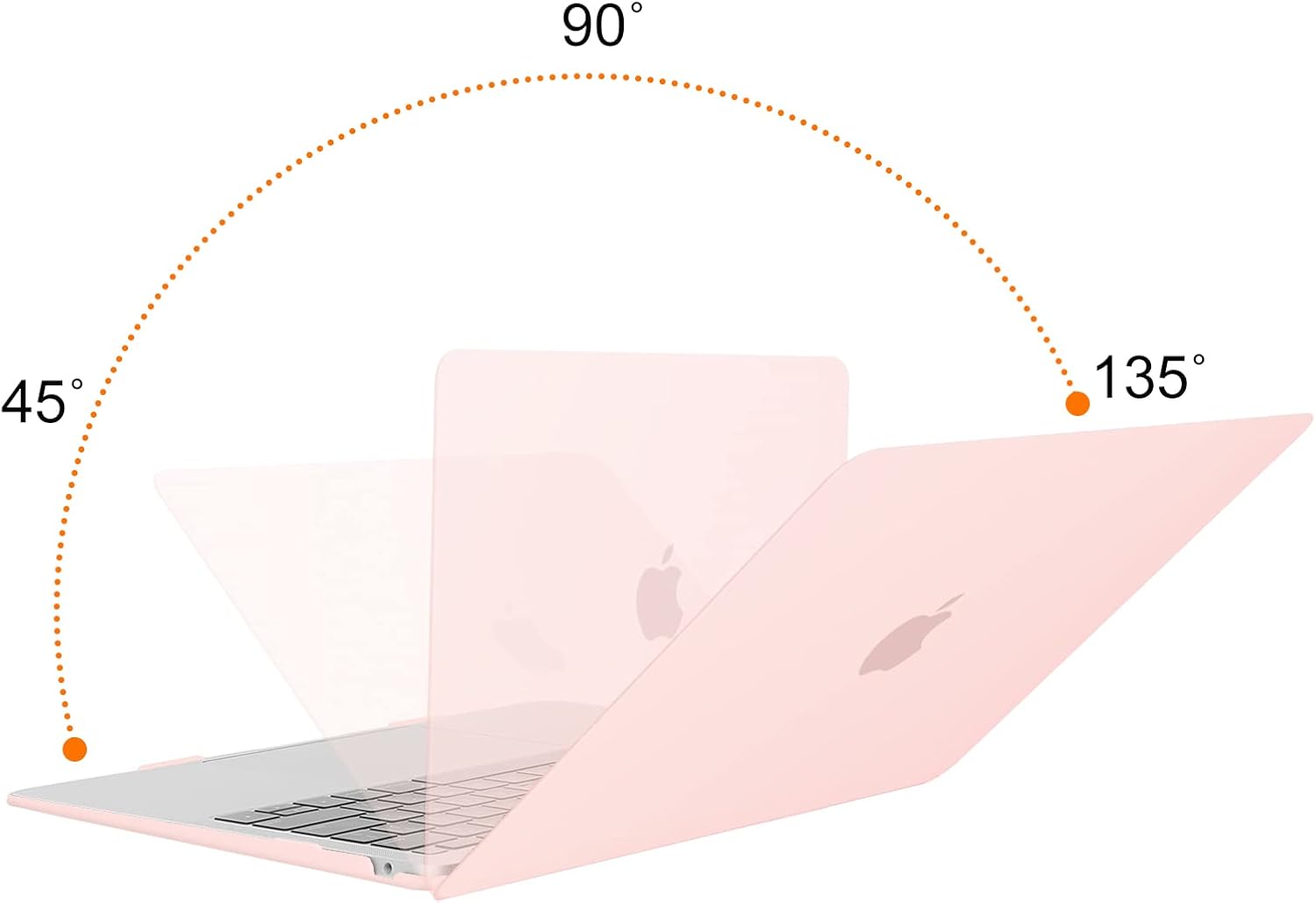 Back. mosiso - Case for MacBook Air 13 inch A2337 M1 A2179 A1932 with Touch ID 2018-2022 - Chalk Pink.