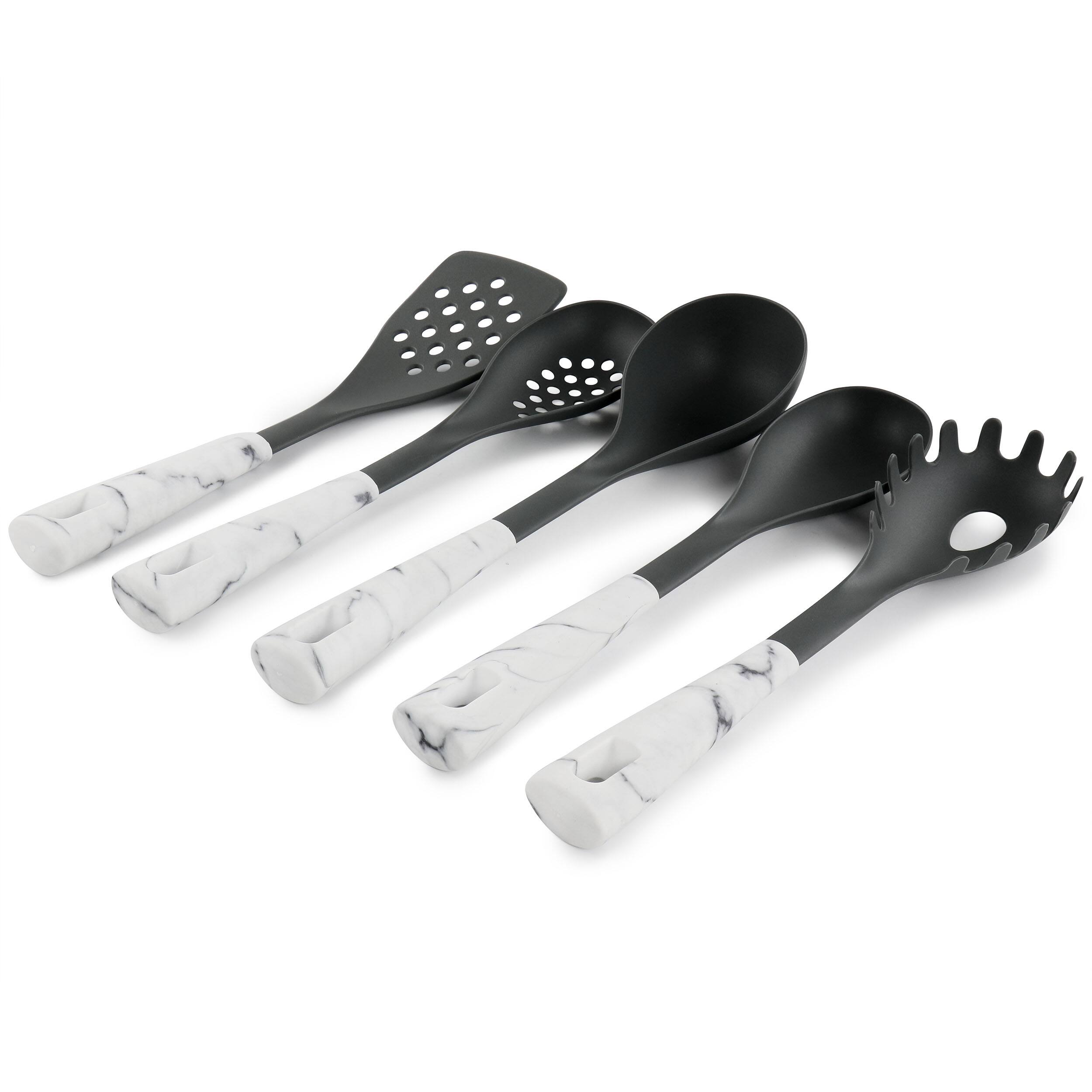 Alt View 3. Oster - Oster 5 Piece Nylon Kitchen Tool Set in White Marble - White.