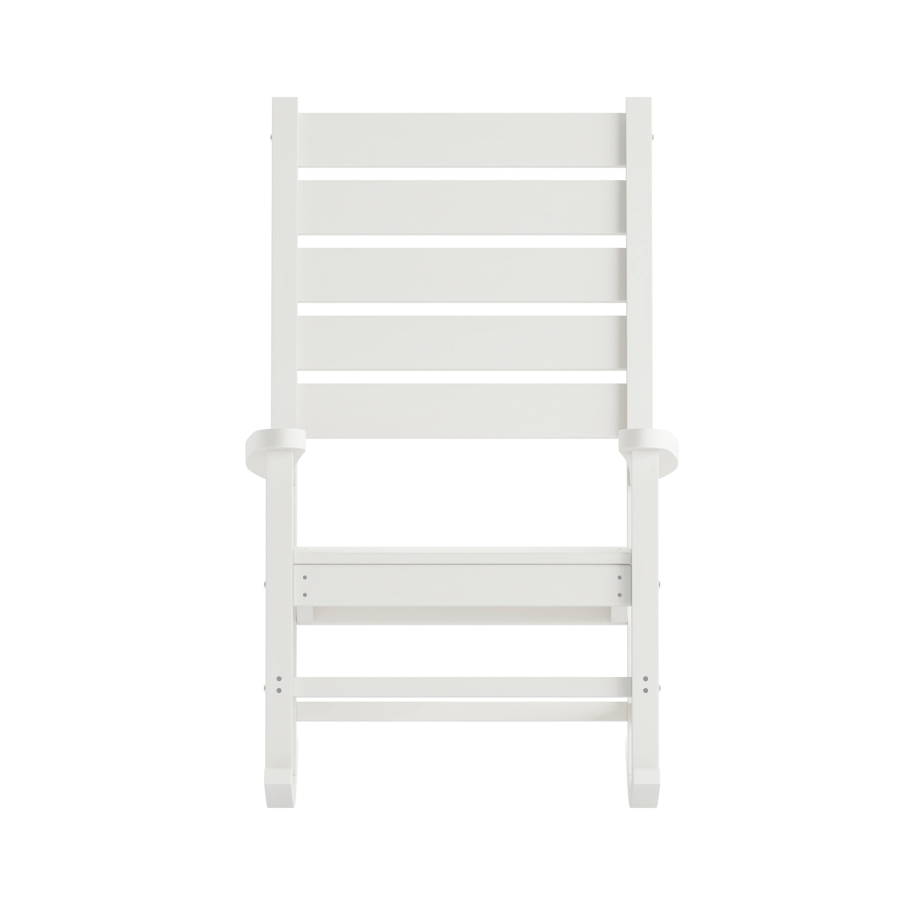Alt View 10. Emma + Oliver - Florian Set of 2 Contemporary Rocking Chairs, All-Weather HDPE Indoor/Outdoor Rockers - White.