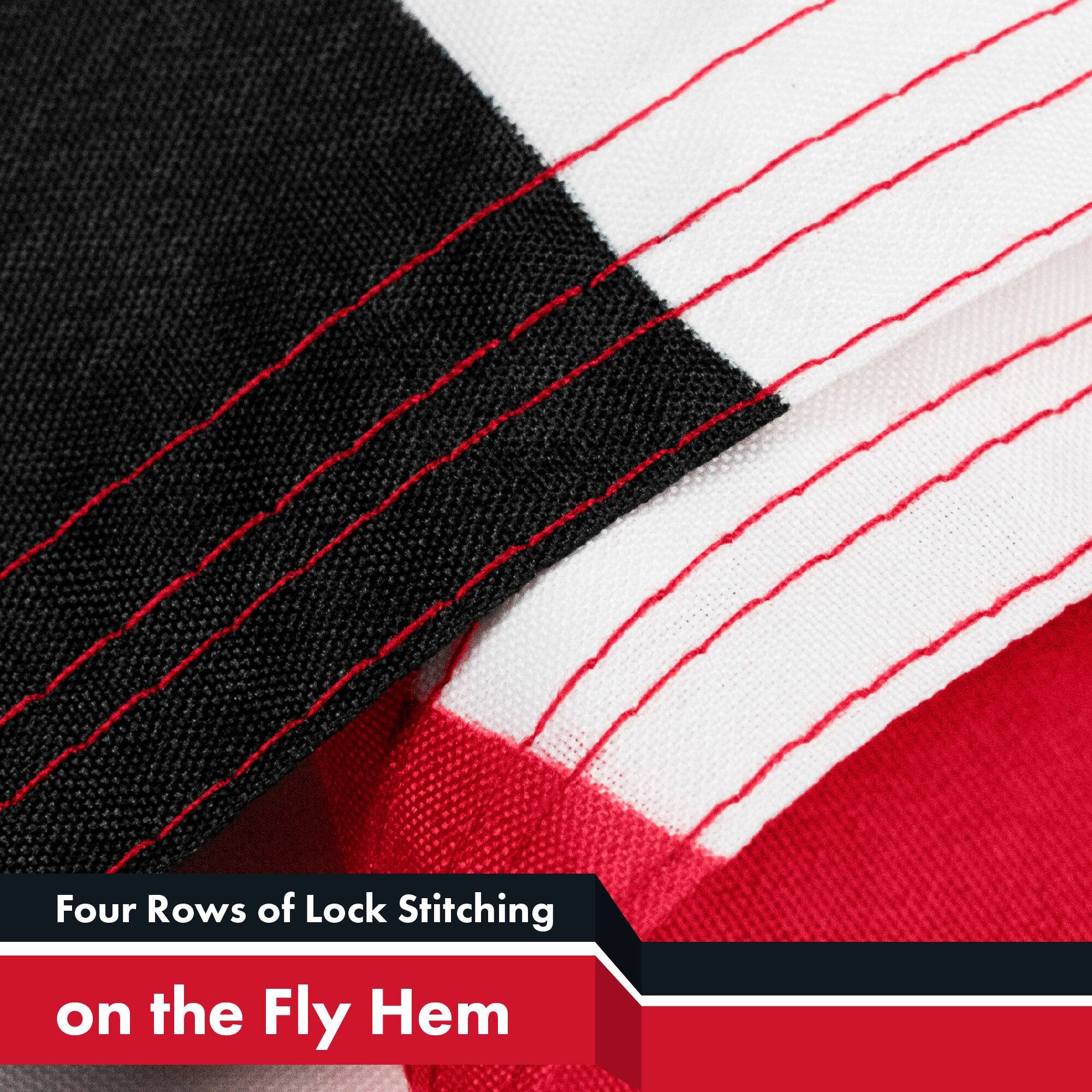 Four Rows of Lock Stitching on the Fly Hem