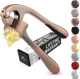 Zulay Kitchen - Premium Garlic Press - Durable Garlic Masher with Soft, Easy to Squeeze Handle - Copper