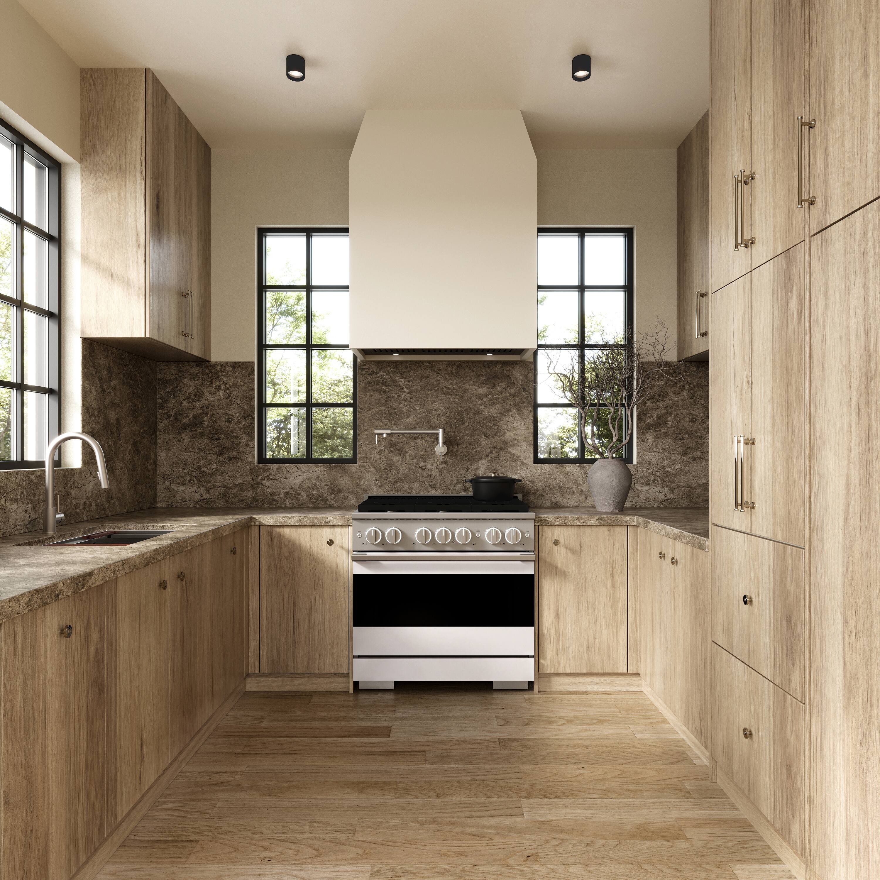 Alt View 2. ZLINE - 36 in. 5.2 cu. ft. Marino Freestanding Gas Range with 6 Burner Cooktop and Manual Clean Convection Gas Oven - White Matte.