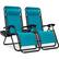 Front. Best Choice Products - Best Choice Products Set of 2 Zero Gravity Lounge Chair Recliners for Patio, Pool w/ Cup Holder Tray - Peacock Blue - Peacock Blue.