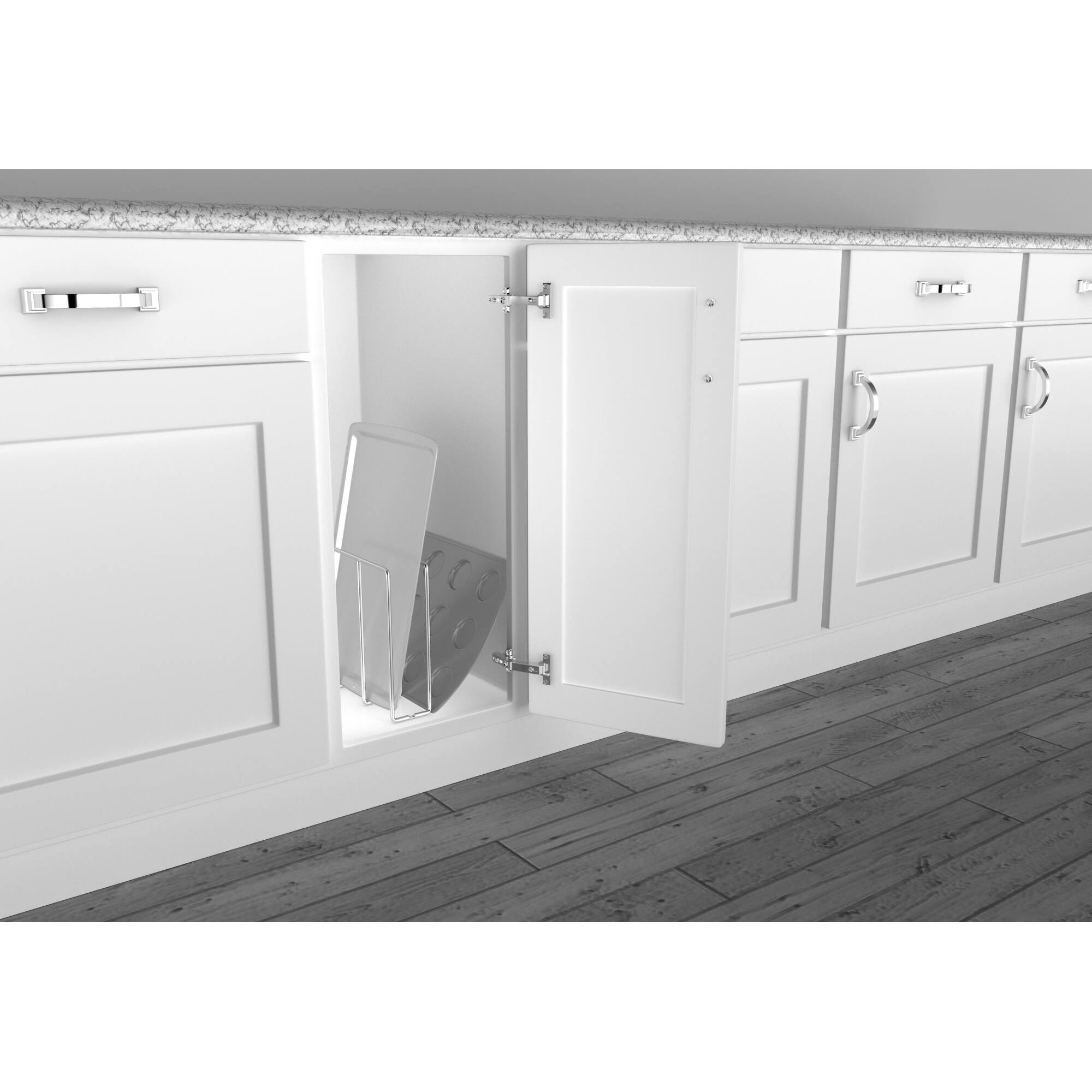 Alt View 4. Rev-A-Shelf - Rev-A-Shelf U-Shaped Bakeware Divider Cabinet Organizer Chrome, 596-10CCR-52 - Silver.