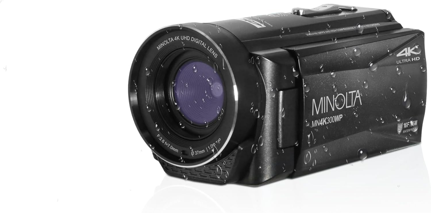4K UHD MINOLTA DIGITAL LENS  
4K HD ULTRA  
F:2.6 f=7 mm  
0.77m to 11.0m  
Φ37mm  
MINOLTA MN4K300WP  
16F196M  
16F WATERPROOF