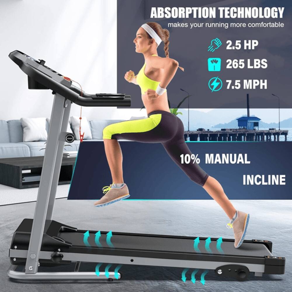 ABSORPTION TECHNOLOGY makes your running more comfortable  
2.5 HP  
265 LBS  
7.5 MPH  
10% MANUAL INCLINE