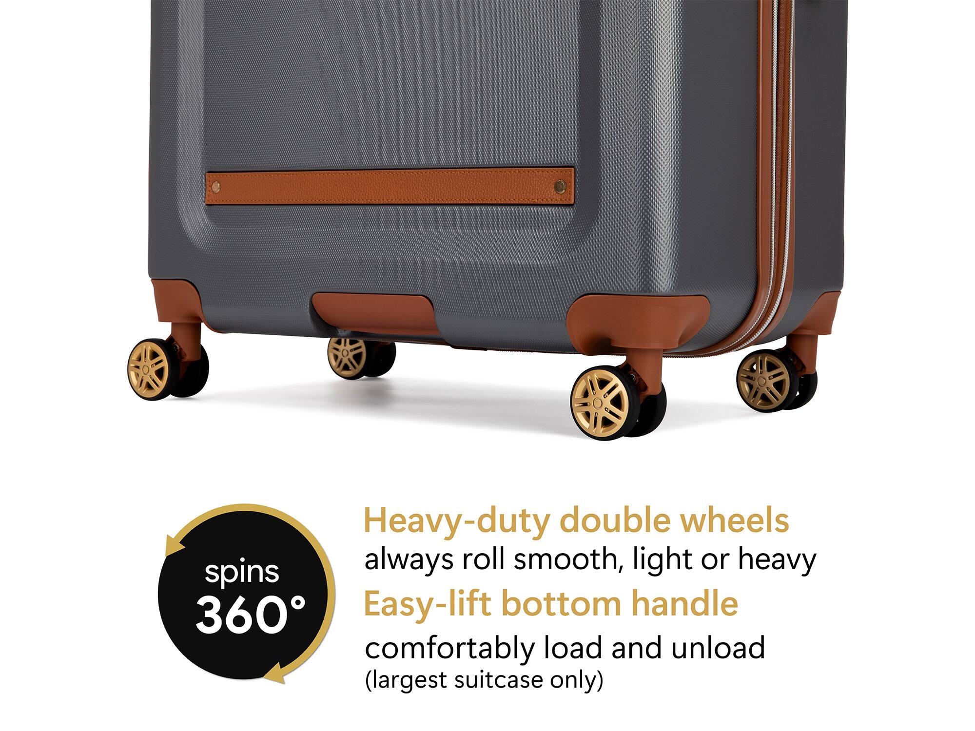 19v69 ITALIA Vintage 3 Piece Expandable Retro Spinner Luggage Set