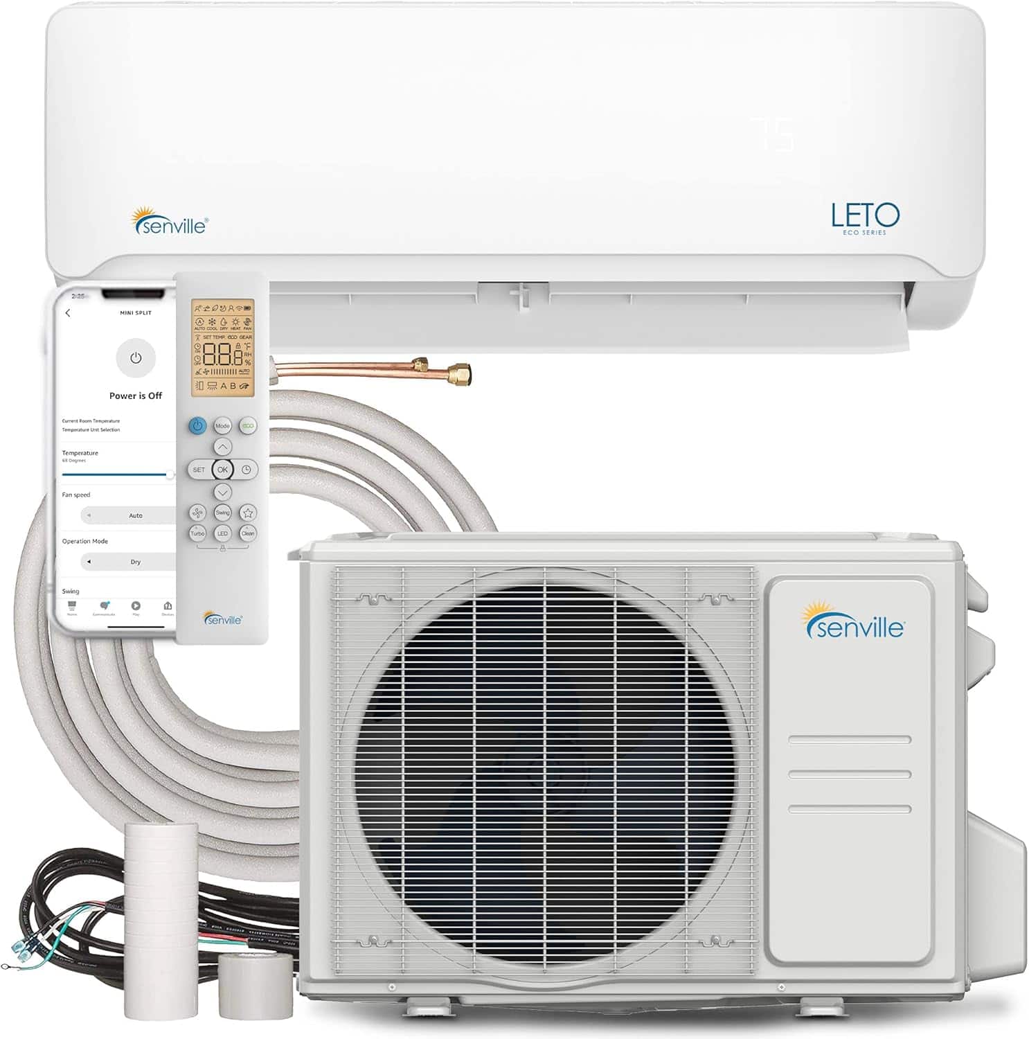 senville  
LETO  
ECO SERIES  

Power is OFF  
Current Room Temperature  
Temperature Set  
Temperature  
Fan speed  
Operation Mode  
Dry  
Swing  

senville