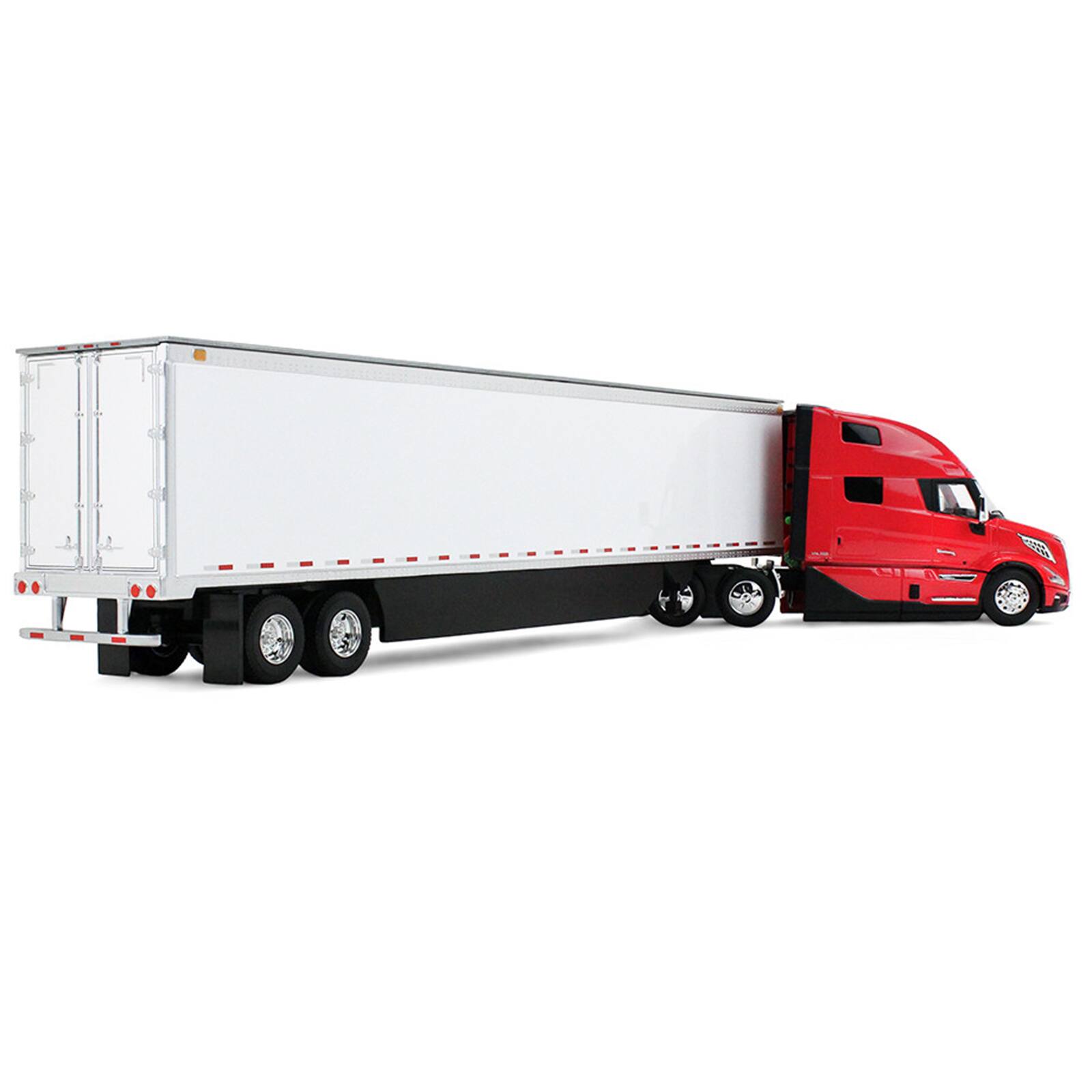 Alt View 2. First Gear - Volvo VNL 860 High-Roof Sleeper and 53' Trailer with Skirts Red with White Trailer 1/50 Diecast Model by First Gear.