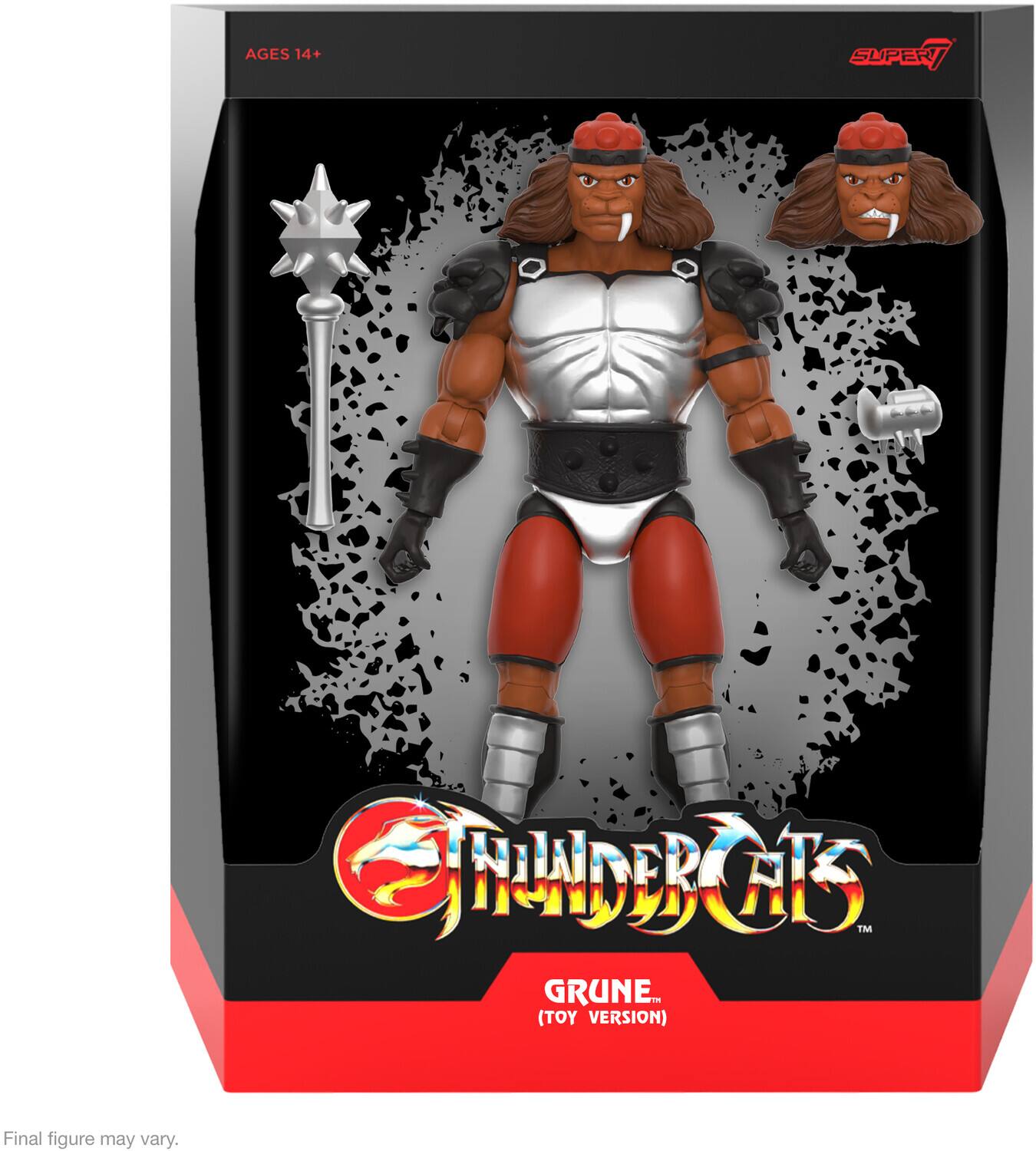 AGES 14+  
SUPER 7  
THUNDERCATS  
GRUNE (TOY VERSION)  
Final figure may vary.