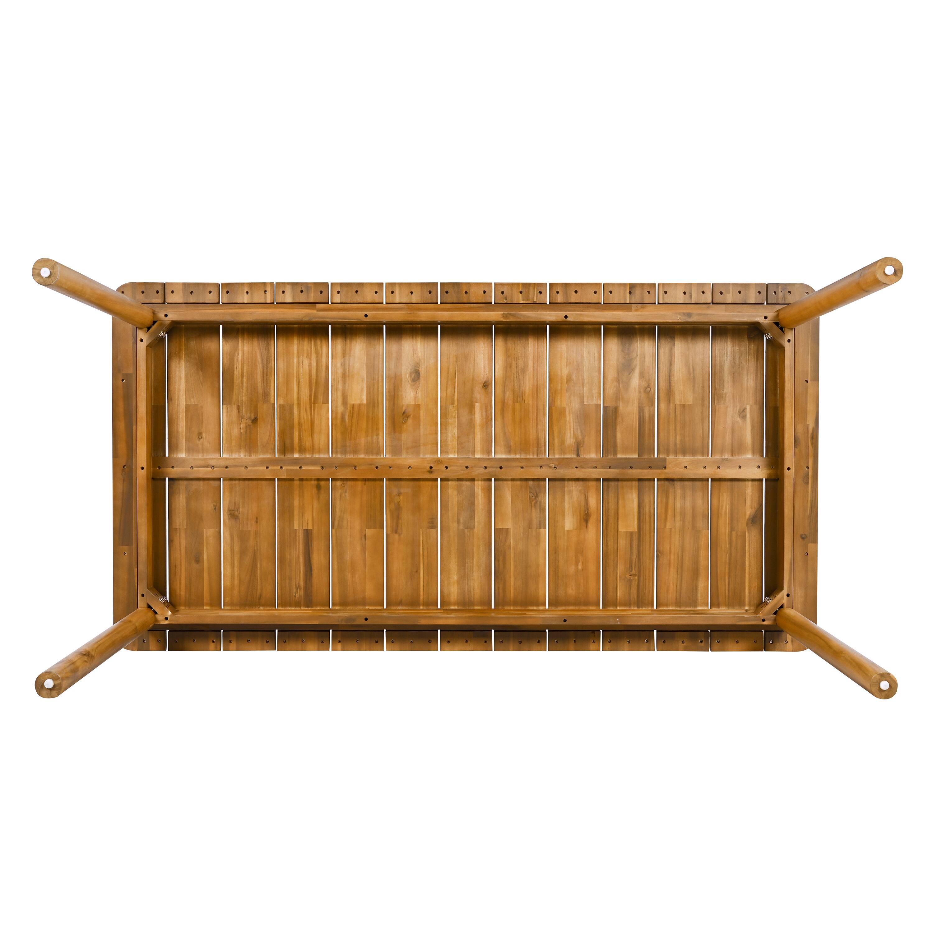 Alt View 2. Mondawe - 67" Acacia Wood Outdoor Dining Table - Teak.