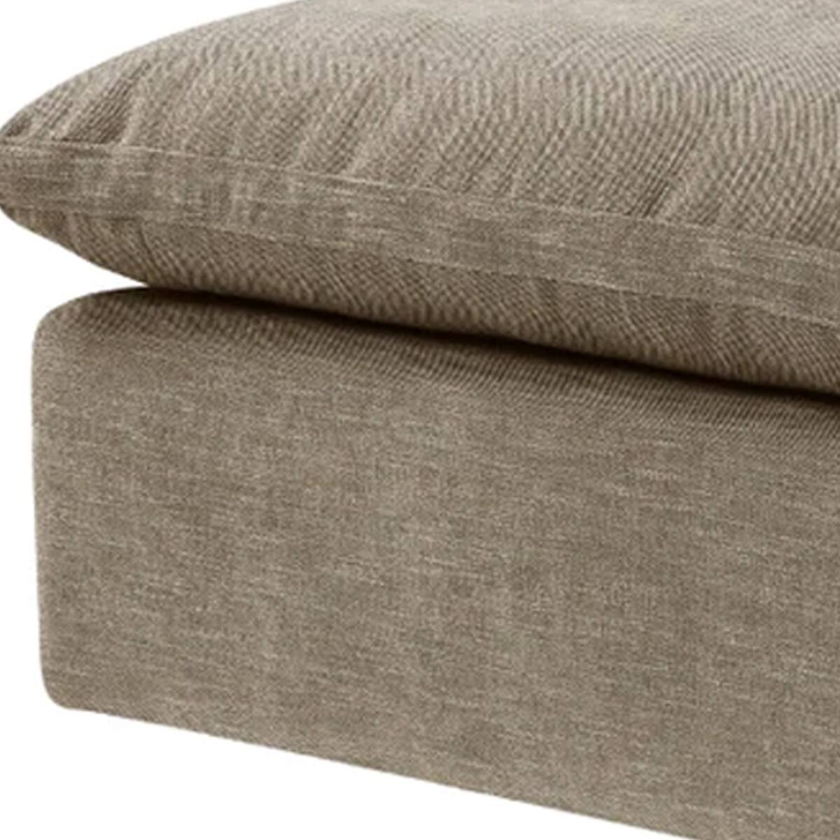 Alt View 3. Manhattan Lane - Scott 37 Inch Square Ottoman, Removable Pillow Top Cushion - Beige Linen.