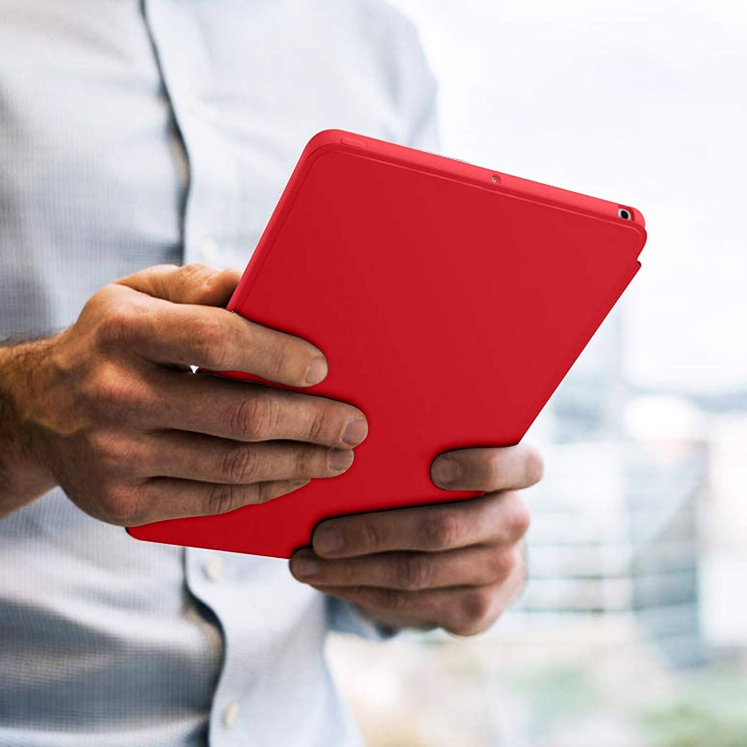 Alt View 4. DuraSafe Cases - iPad mini 5 7.9" 2019 Shock-Absorbing Protective Cover with Dual Stand A1538 A1550 A2133 A2124 A2126 A2125 - Red.