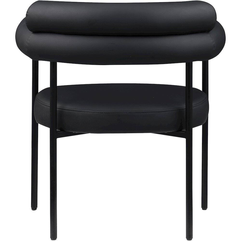 Alt View 3. Meridian Furniture - Blake Black Vegan Leather Dining Chair, Set of 2 - Black.