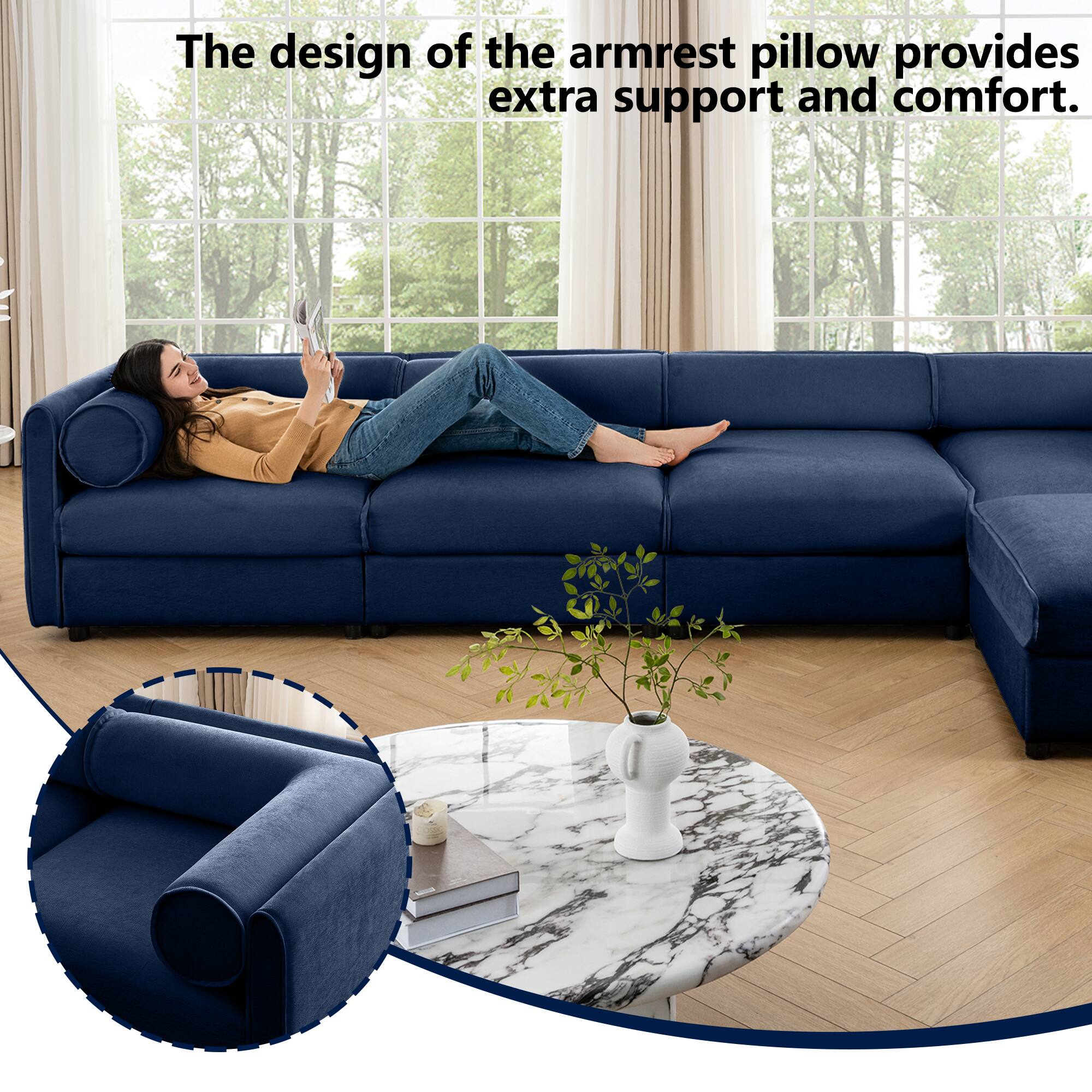 The design of the armrest pillow provides extra support and comfort.