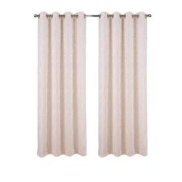 RT Designers Collection - 100% Polyester 140 GSM Liana Jacquard Grommet Curtain Panel 54" x 84" - Beige