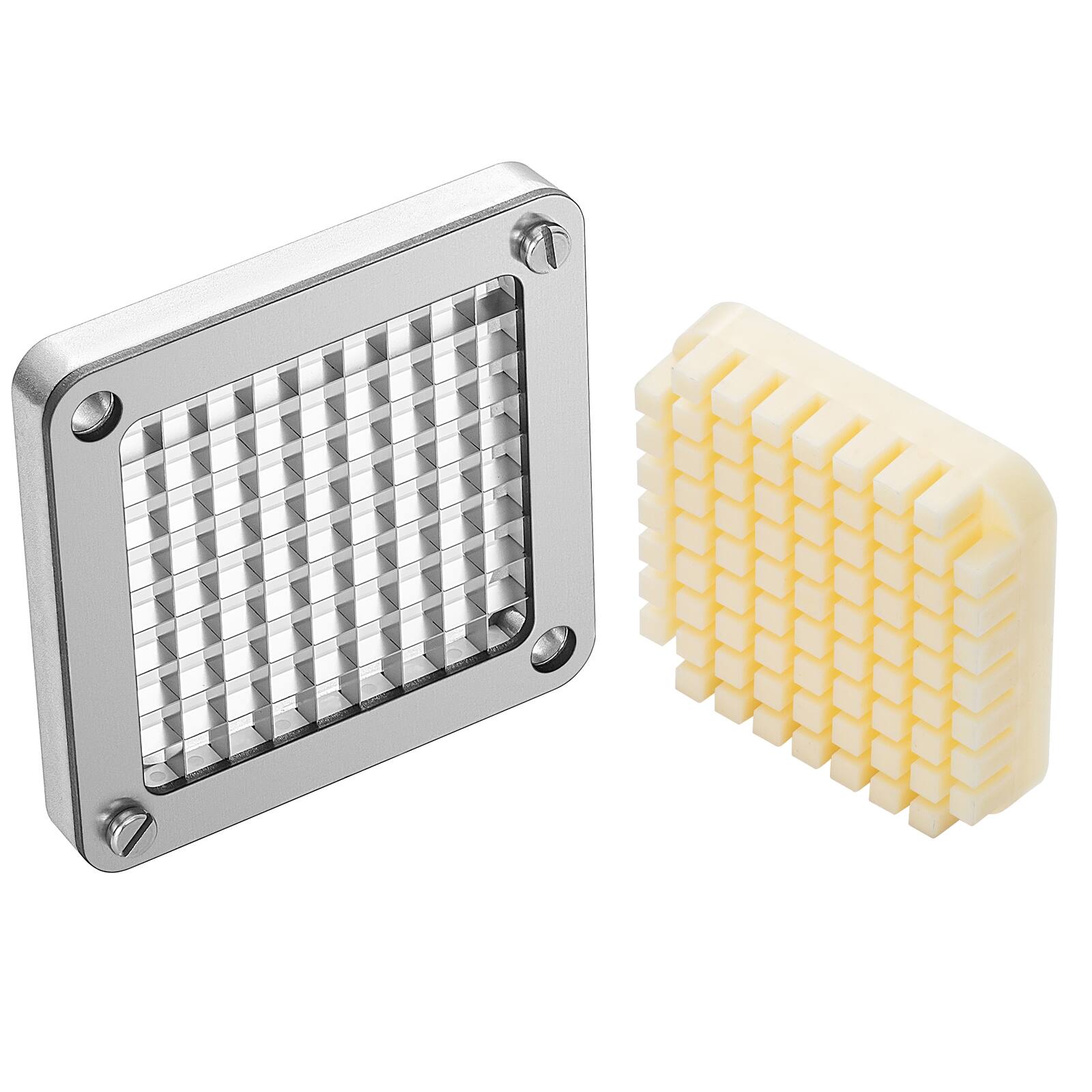 Alt View 5. VEVOR - Replacement Chopper Blade, 3/8 inch, 3 PCS French Fry Blade Assembly with 6 Extra Knives, Stainless Steel Dicer Parts - Silver.