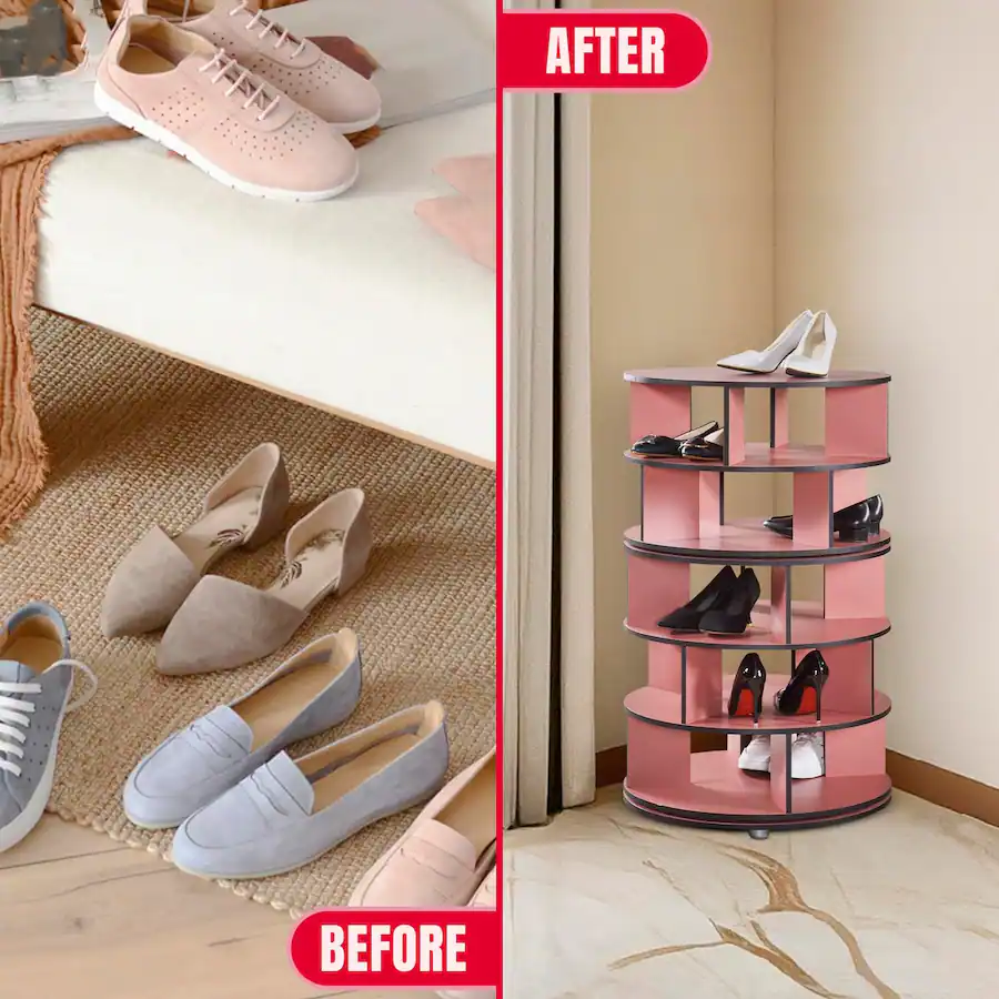 Kings Brand Furniture 5 Tier Rotating Shoe Rack, 360° Revolving Lazy ...