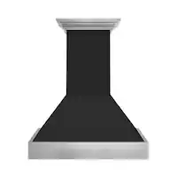 ZLINE - 36 inches - Externally Vented - Wall Range Hood - Rustic Shiplap Black Finish - Front_Zoom