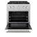 Angle. ZLINE - 30 in. Wide 4 Burner Paramount Dual Fuel Satin Steel Range (SDRS-WM-30) - Stain Steel/White Matte.