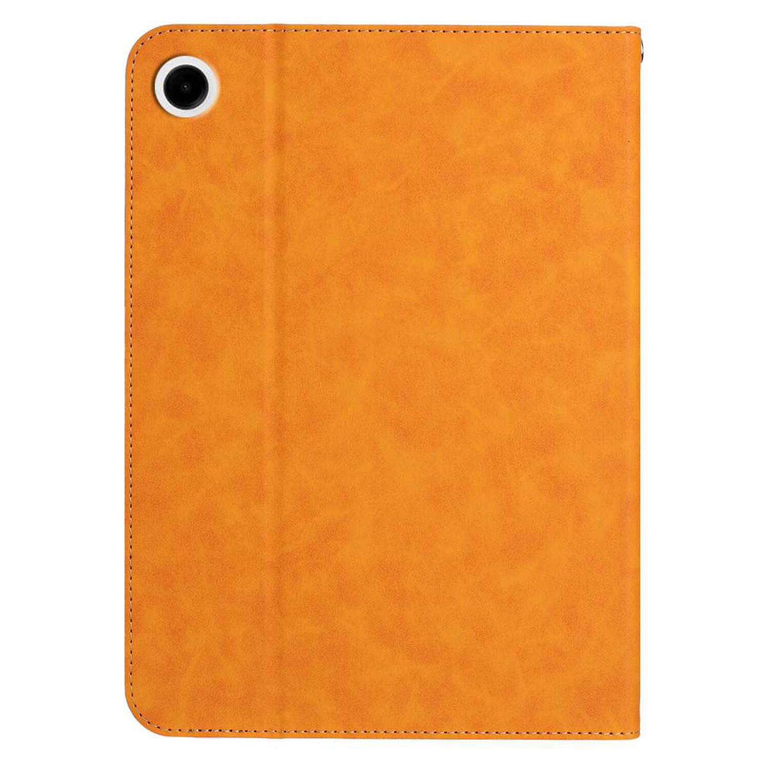 Alt View 4. Dteck - Retro PU Leather Folio Case for Samsung Galaxy Tab A9 2023 8.7" (SM-X110/X115),Shockproof Flip Card Slot Holder Cover - Orange.