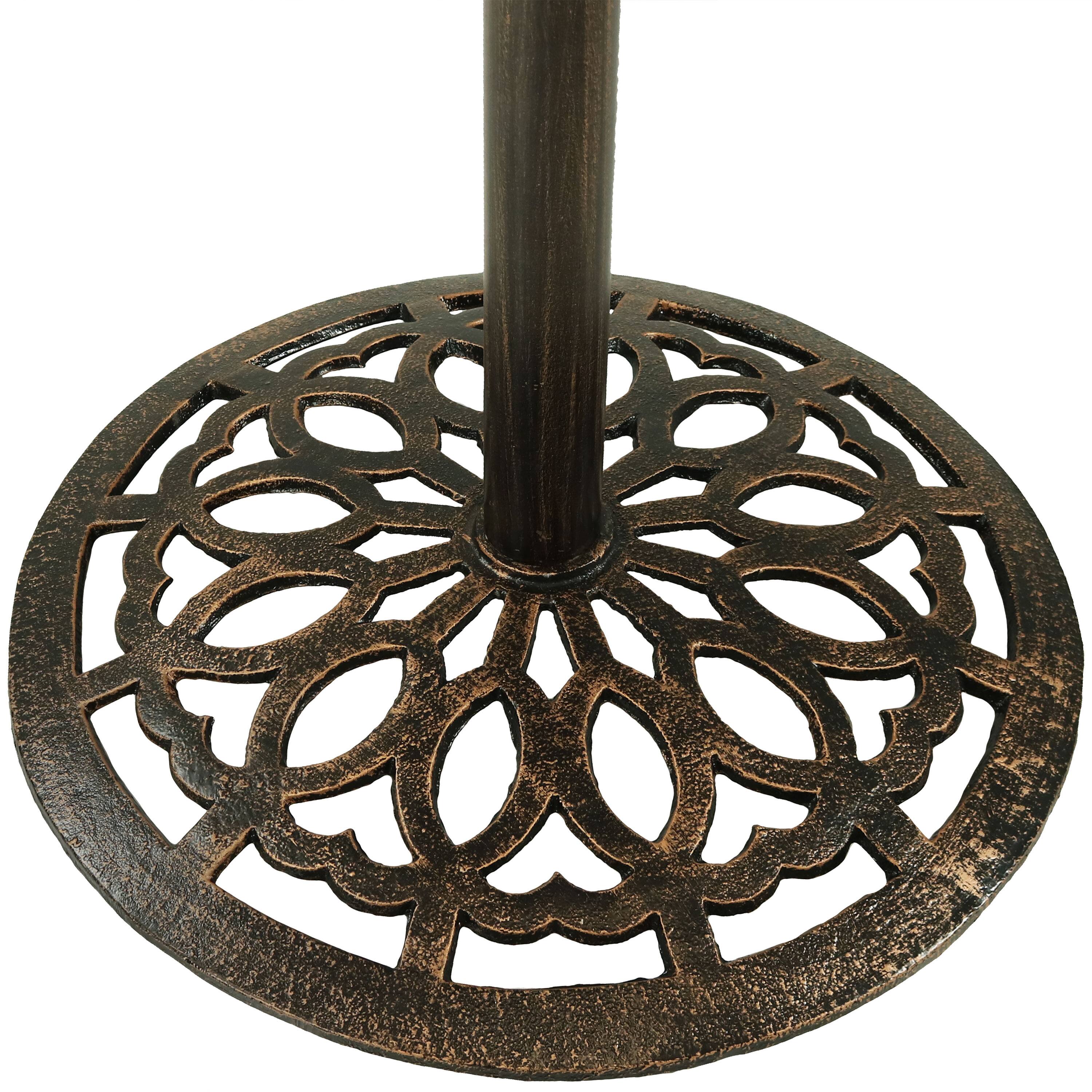Alt View 4. Sunnydaze - 26 in Cast Iron Round Patio Bar-Height Table - Bronze.