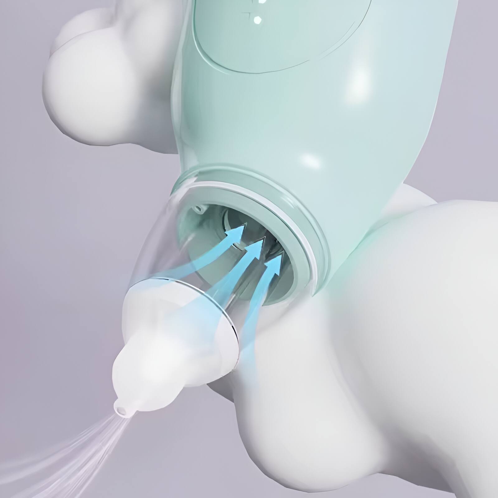 Alt View 4. Cluzine - Baby Electric Nasal Aspirator, 2 Silicone Tips, Anti-Backflow, USB Rechargeable - Multicolor.