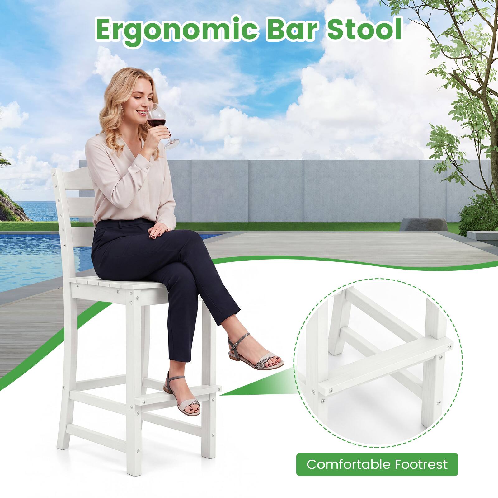 Ergonomic Bar Stool

Comfortable Footrest