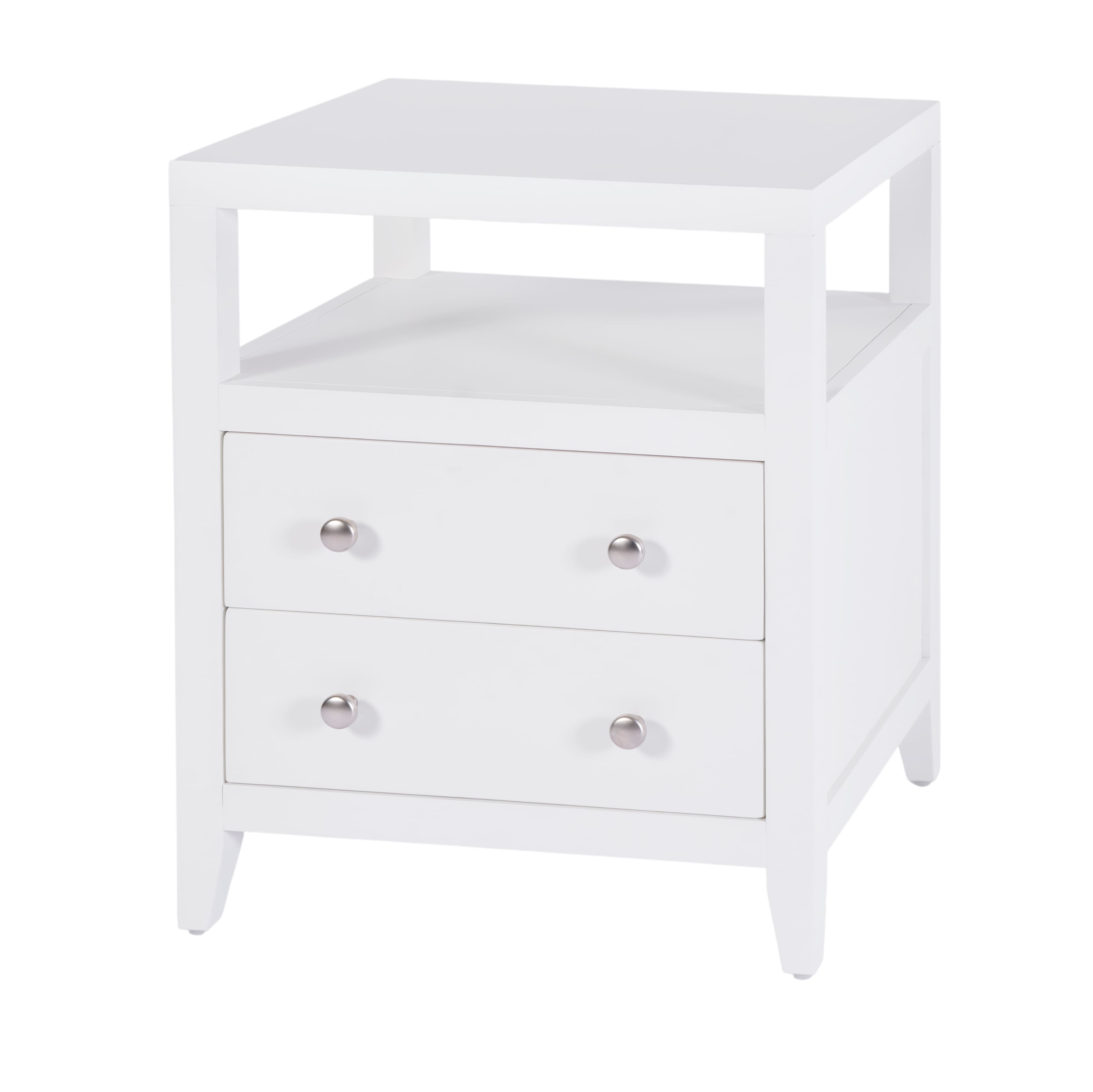 Butler Specialty - Dana 21 in. W Rectangular Wood 2 Drawer Narrow Nightstand with Top Open Shelf - White price history on PriceWatchPro