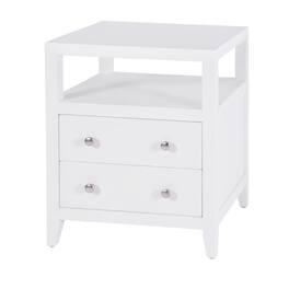 Butler Specialty - Dana 21 in. W Rectangular Wood 2 Drawer Narrow Nightstand with Top Open Shelf - White