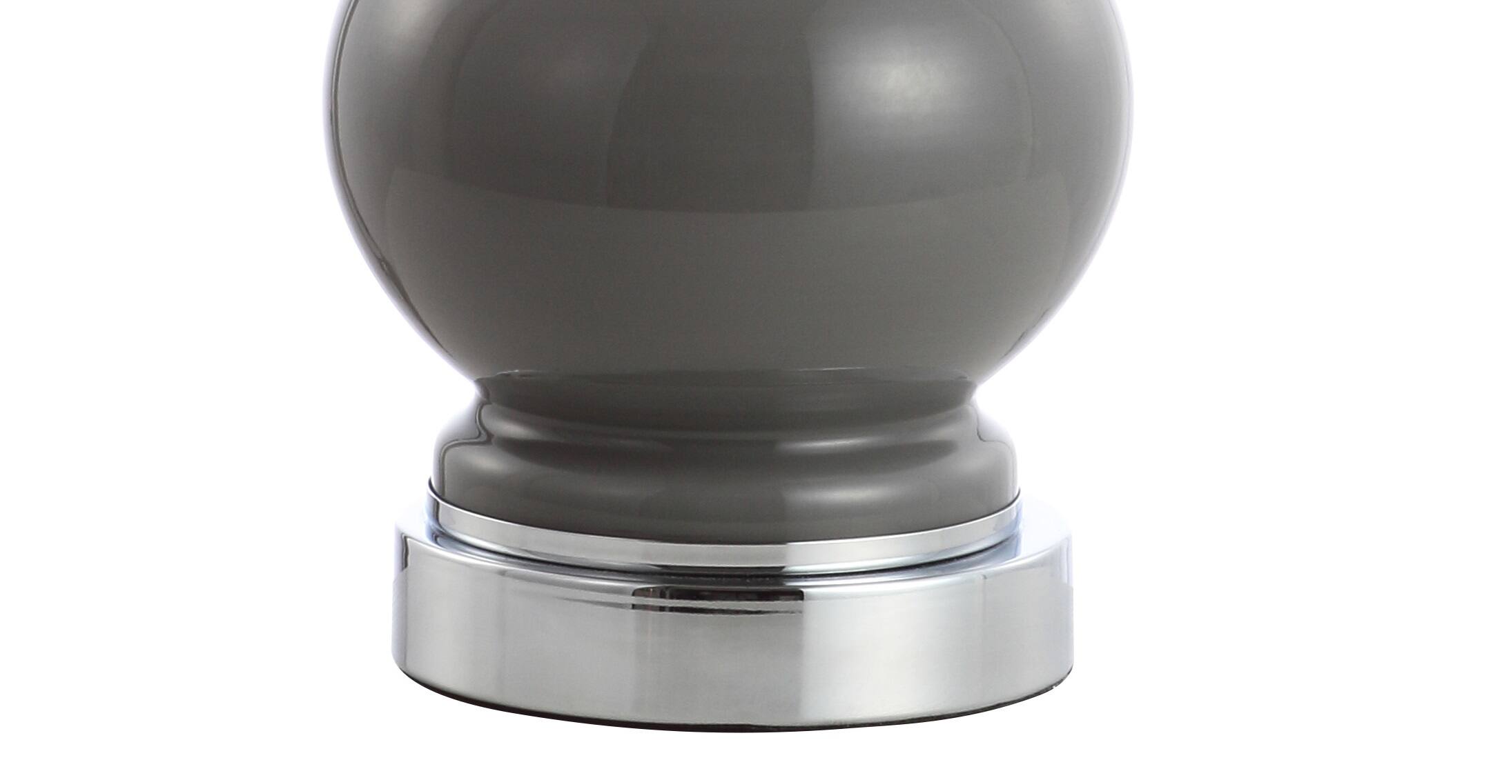 Alt View 4. Jonathan Y - Cox 22" Metal/Glass LED Table Lamp, Gray (Set of 2) - Gray/Chrome.
