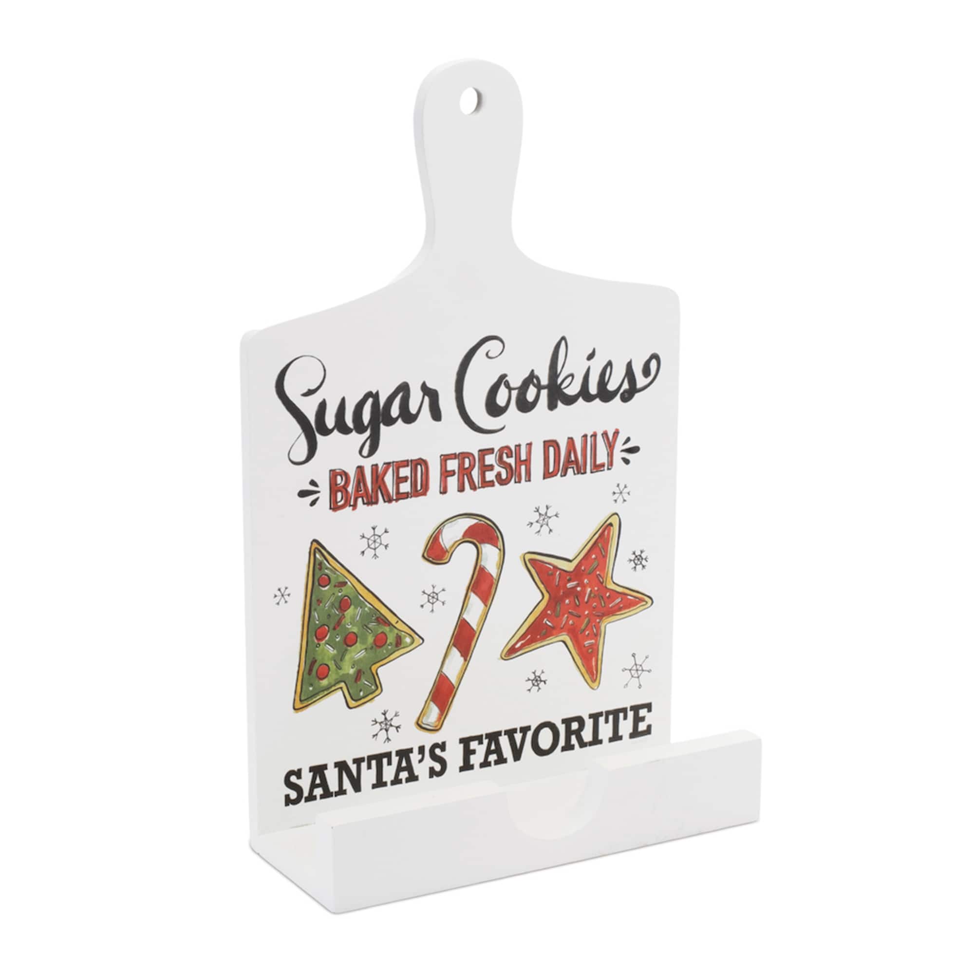 BreeBe - Santa's Favorite Cook Book Holder 13.5"H - White, Red, Green