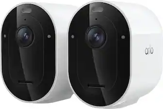 Front. Arlo - Pro Outdoor Security Camera 2K HDR (6th Gen, 2025 Release) - Wireless, Rechargeable Battery, 2-Cam - White.
