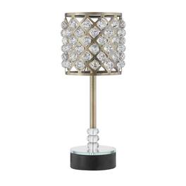Manhattan Lane - Dany 24 Inch Table Lamp with Crystal Drum Shade, Metal - Brass, Black