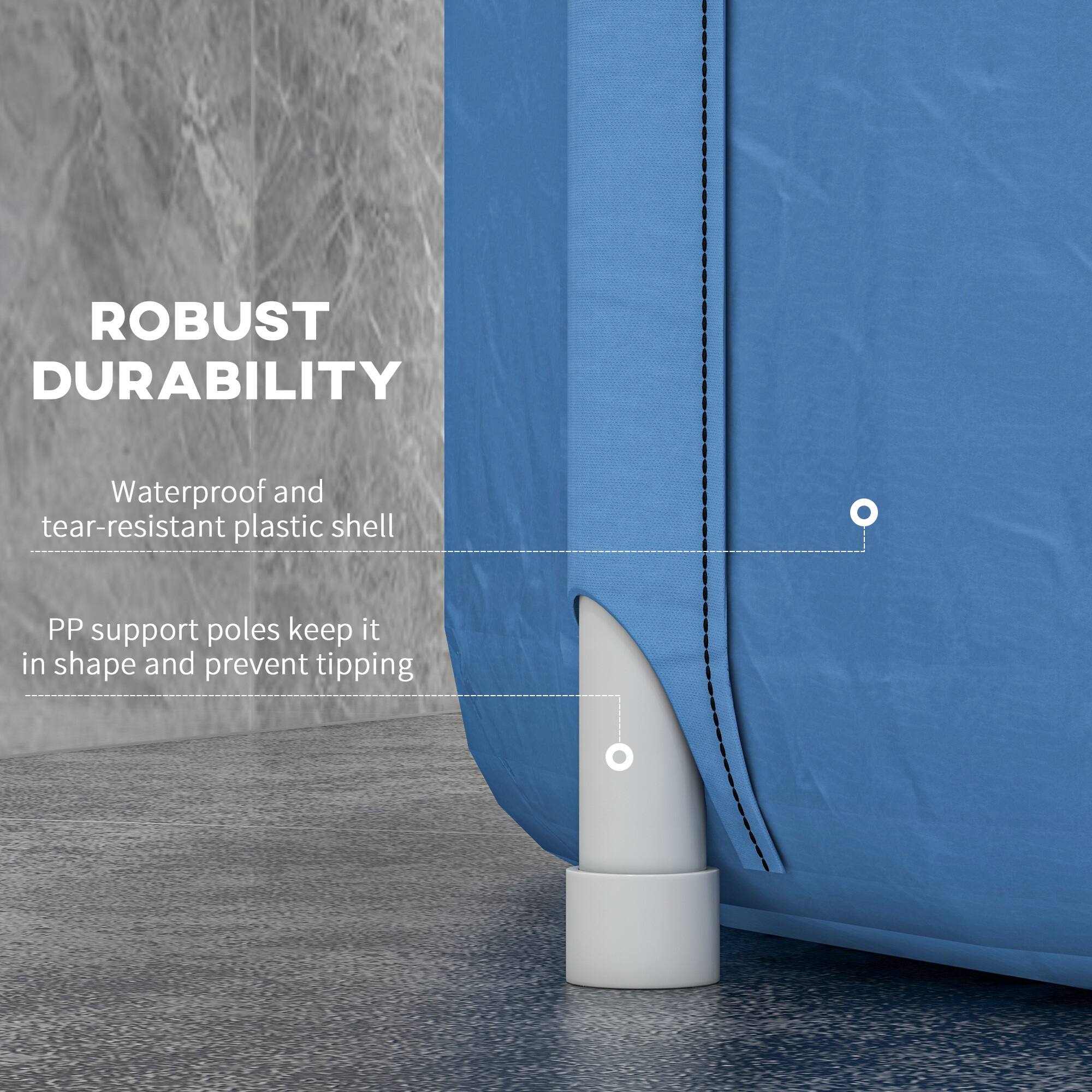 ROBUST DURABILITY

Waterproof and tear-resistant plastic shell

PP support poles keep it in shape and prevent tipping